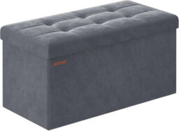 Songmics Storage Bench, Double-Width Ottoman With Organized Interior, Slate Grey - thumbnail 6