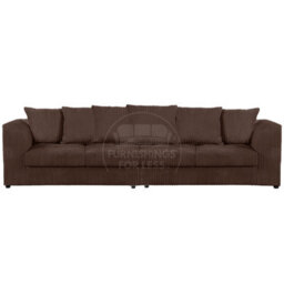 Furnishings For Less UK Luxor Long Fabric Jumbo Cord 4 Seater Sofa - Scatter Back Chocolate - thumbnail 1