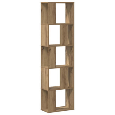 Berkfield Durable Bookcase 5-Tier Artisian Oak 45X23.5X162.5 Cm Engineered Wood