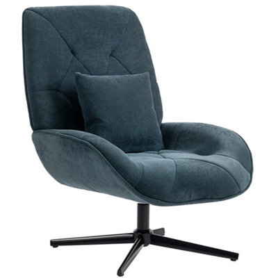 Accent Chair, Chenille Armchair With Lumbar Pillow, Dark Green - image 1