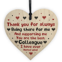 Red Ocean Novelty Gift For Colleague Wooden Heart Thank You Gift Leaving Christmas Gift - thumbnail 1