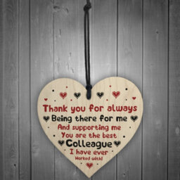 Red Ocean Novelty Gift For Colleague Wooden Heart Thank You Gift Leaving Christmas Gift - thumbnail 2