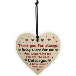 Red Ocean Novelty Gift For Colleague Wooden Heart Thank You Gift Leaving Christmas Gift - thumbnail 5
