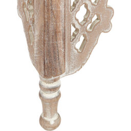 Beliani Natural Mango Wood Side Table 40 X 40 Cm, Oriental Design - thumbnail 5