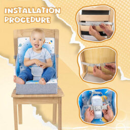 Ladida Portable Toddler Booster Seat,lightweight,compact,easy Clean, With Straps, Blue - thumbnail 3