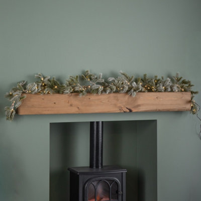 Samuel Alexander 1.8M Frosted Pine Needle Christmas Garland With 120 Warm White Leds - image 1