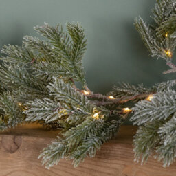 Samuel Alexander 1.8M Frosted Pine Needle Christmas Garland With 120 Warm White Leds - thumbnail 3