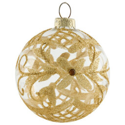 Beliani Set Of 50 Baubles Sparkle Glass Red/ Gold - thumbnail 4