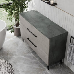 Aveli Bathroom Cloakroom Countertop Vanity Unit Cabinet Drawer 1200mm Soft Close Grey - thumbnail 3