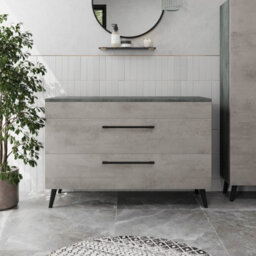 Aveli Bathroom Cloakroom Countertop Vanity Unit Cabinet Drawer 1200mm Soft Close Grey - thumbnail 2