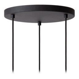 Lucide Lambres Pendant Light - 3Xe27 - Black - thumbnail 6