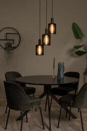 Lucide Lambres Pendant Light - 3Xe27 - Black - thumbnail 4