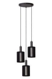Lucide Lambres Pendant Light - 3Xe27 - Black - thumbnail 3