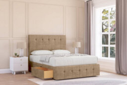 "Sloomy Cambridge Mink Naples Divan Bed 2 Drawers Left Side-54"" Floor Standing Headboard 12"" Footboard 4'6 Double" - thumbnail 2