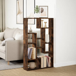 Berkfield Durable Bookcase Smoked Oak 72X20X120 Cm Engineered Wood - thumbnail 4