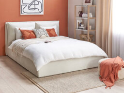 Beliani Ottoman Bed Velvet Bajonna 160 X 200 Cm (Eu King Size) Off-White - thumbnail 2