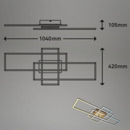 Briloner Mains-Powered Led Gold Brown Dimmable Ceiling Lamp - thumbnail 4