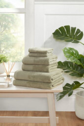 Rapport Home Eden Weave Bath Towel Pure Cotton Olive - thumbnail 2
