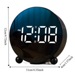 Led Digital Clock Bedside Table Alarm Clocks Time Display Adjustable Brightness - thumbnail 2