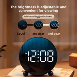 Led Digital Clock Bedside Table Alarm Clocks Time Display Adjustable Brightness - thumbnail 3