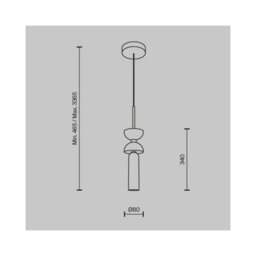 Luminosa Lighting Luminosa Kyoto Modern Slim Pendant Ceiling Light White 1Xg9 - thumbnail 2