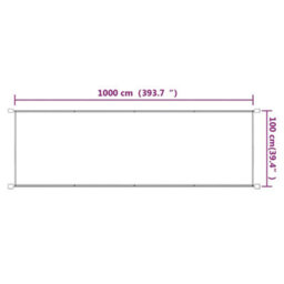 Berkfield Vertical Awning Taupe 100X1000 Cm Oxford Fabric - thumbnail 6