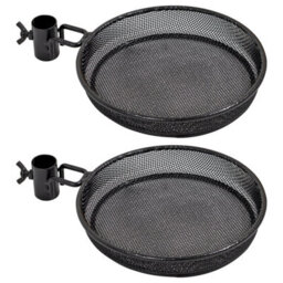 Woodside Mesh Bird Feeder Tray W/ Universal 22mm Pole Clamp Garden Seed/nut Dish 2 Pack - thumbnail 1