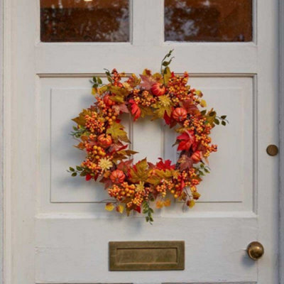 Autumn Festival Hanging Pumpkin Wreath - image 1