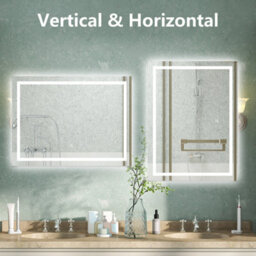 AVER-GROWTH Bathroom Mirror With Led Lights Demister Pad Anti-Fog Dimmable Touch/wall Switch Portrait/landscape Wall Mounted 700X500mm - thumbnail 5