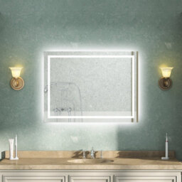 AVER-GROWTH Bathroom Mirror With Led Lights Demister Pad Anti-Fog Dimmable Touch/wall Switch Portrait/landscape Wall Mounted 700X500mm