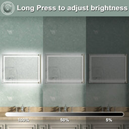 AVER-GROWTH Bathroom Mirror With Led Lights Demister Pad Anti-Fog Dimmable Touch/wall Switch Portrait/landscape Wall Mounted 700X500mm - thumbnail 3