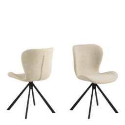 Furniture To Go Batilda Swivel Dining Chairs In Cream Fabic Set Of 2 - thumbnail 1