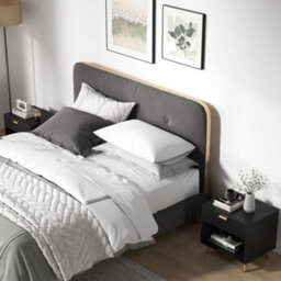 Wyld Haus Sota Sola Set Of 2 Black And Gold Ribbed Bedside Tables With Drawer And Shelf - thumbnail 3