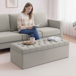 90Cm Chesterfield Ottoman Storage Box- Plush Velvet Shoe Bench - Silver Chesterfield Upholstered Blanket Box - thumbnail 3