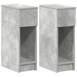 Berkfield Bedside Cabinets With Drawer 2 Pcs Concrete Grey 20X36X60 Cm - thumbnail 2
