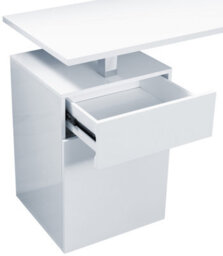 Centurion Supports Calista Gloss White With Brushed Steel Legs Contemporary Home Office Computer Desk - thumbnail 5