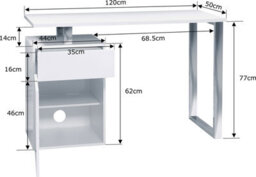 Centurion Supports Calista Gloss White With Brushed Steel Legs Contemporary Home Office Computer Desk - thumbnail 8