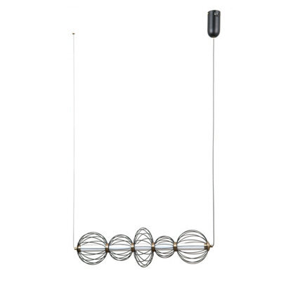 Luminosa Lighting Luminosa Rabel Wire Frame Pendant Ceiling Light Matt Black 3000K Warm White 5Xled - image 1