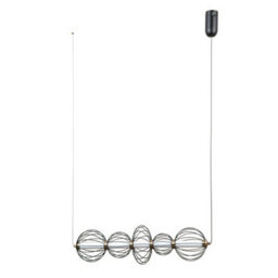 Luminosa Lighting Luminosa Rabel Wire Frame Pendant Ceiling Light Matt Black 3000K Warm White 5Xled - thumbnail 1