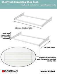 Strong Steel White Expanding Adjustable 2 Tier Shoe Rack By Closetmaid - thumbnail 4
