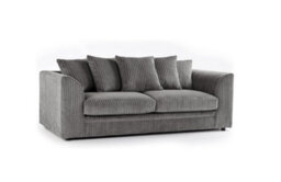 Sofa Scene Chicago Jumbo Cord Sofa Suite In Grey 3 Seater