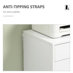 Vinsetto Mobile Filing Cabinet, 7-Drawer File Cabinet With Wheels, White - thumbnail 7