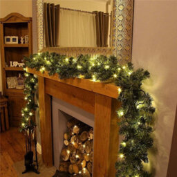 9Ft Christmas Garland Pre Lit With Lights - thumbnail 4