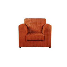 Furnishings For Less UK Luxor Jumbo Cord 3 + 1 + 1 Fabric 3 Piece Sofa Suite - Scatter Back Orange - thumbnail 3