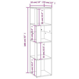 Walplus Corner Cabinet Smoked Oak 33X33X132 Cm Engineered Wood - thumbnail 8
