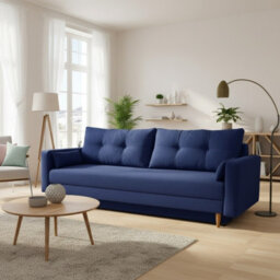 Bongo Modern Sofa Bed With Storage Universal Blue Fabric - thumbnail 1