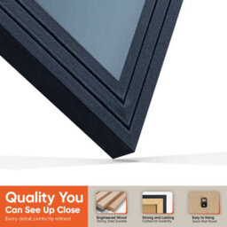 "AK Frames 25X17"" Black Step Vinyl Record Frame With Pompadour Mount For 12 Inch Lp Cover & Disc - Overlapped Design" - thumbnail 3
