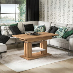 Iso Extendable Table 110 To 170 Cm X 65 Cm Craft Oak White Shelf Silver Crossbar - thumbnail 2