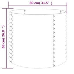 Berkfield Garden Planter Powder-Coated Steel 80X80X68 Cm Silver - thumbnail 4