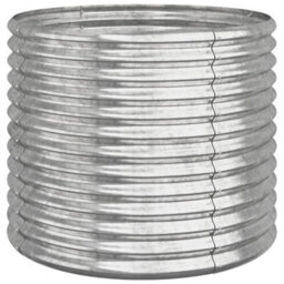 Berkfield Garden Planter Powder-Coated Steel 80X80X68 Cm Silver - thumbnail 2